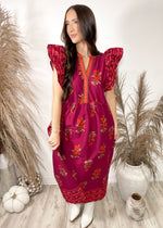 Mulled Cider Floral Dress | Burgundy