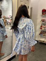 Sincerely Ours Blue Leopard Park Mini Dress