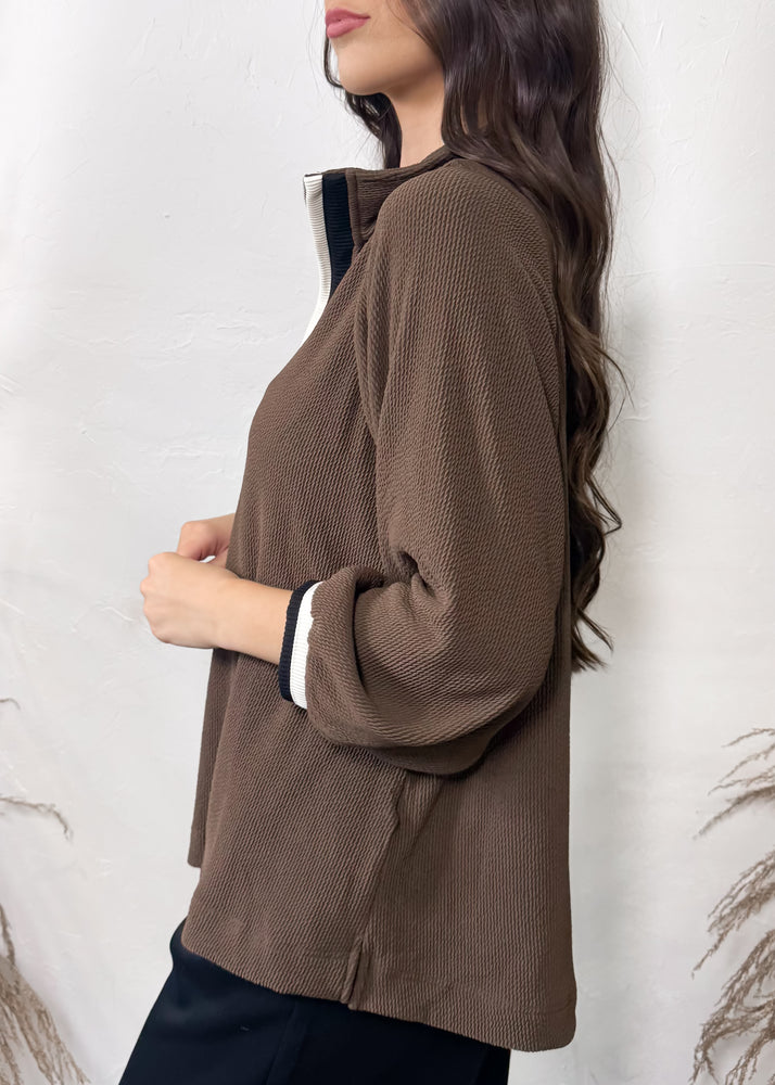 Toasty Chestnut Quarter Zip Top | Brown