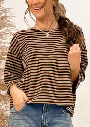 Sweet Charmer Knit Stripped Short Sleeve Top