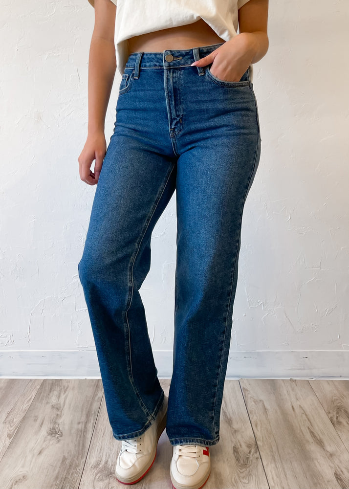 JBD Halle High Rise Straight Jean | Dark