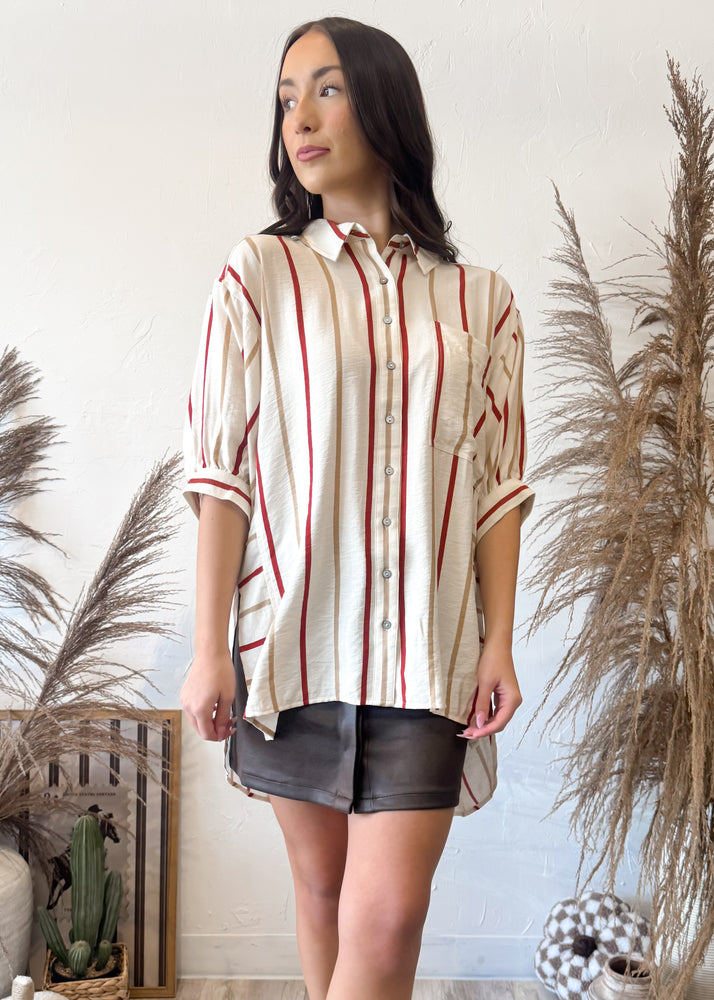Carmel Creme Brûlée Stripe Button Down