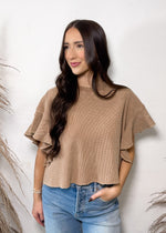 Applewood Waffle Knit Crop Top | Chocolate
