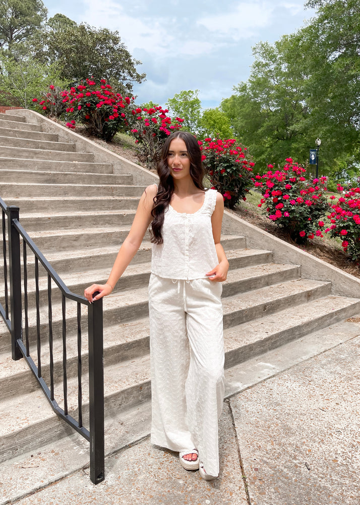 Bila77 Studio Eyelet Pant | Gardenia