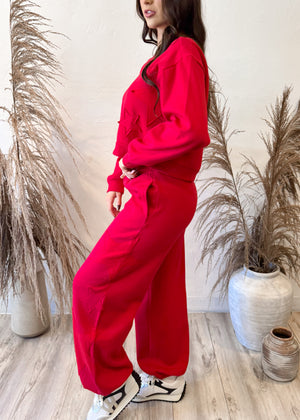 Vintage Havana Starstruck Fleece Jogger | Scarlet
