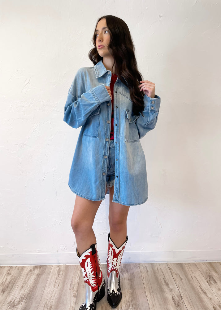 Hidden Abbey Oversized Shirt | Light Wash