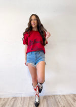 Livy Lu Arkansas Razorbacks Thrifted Tee | Red