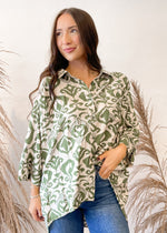Mossy Meadow Button Up Top | Sage