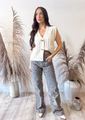 FRNCH Medea Knitted Vest | Creme