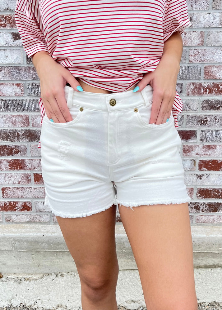 Sand Dollars Denim Short | White