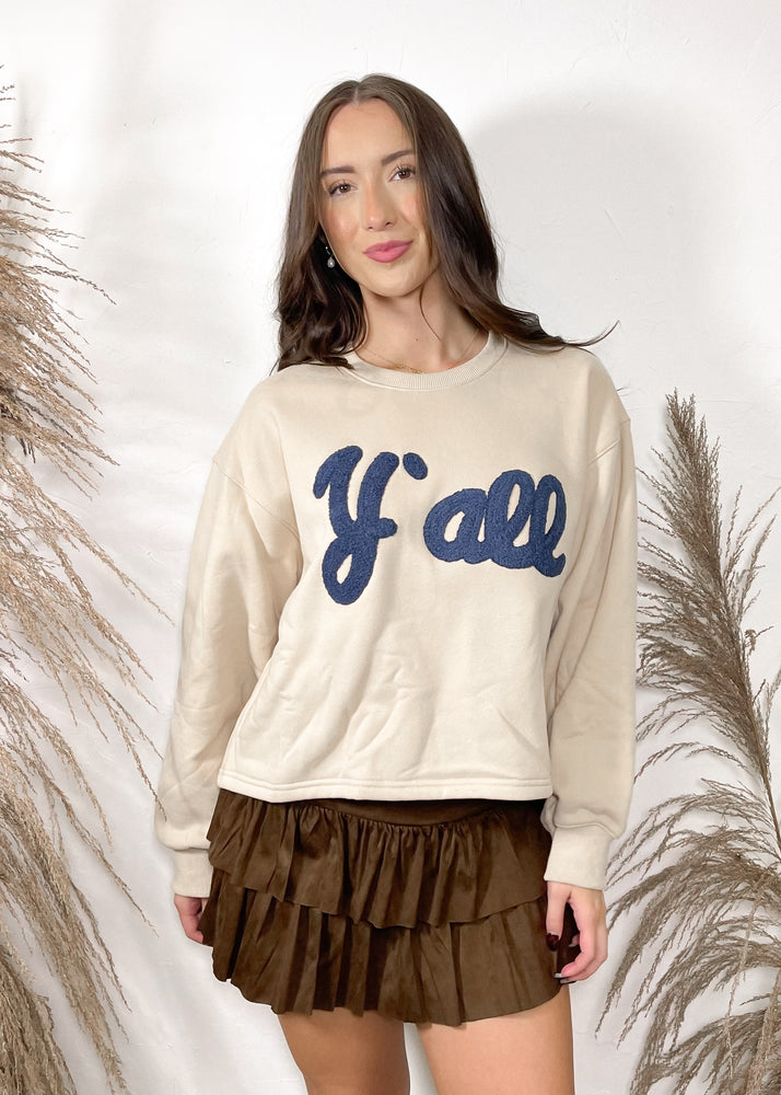 The Y’all Flocked Sweatshirt | Taupe