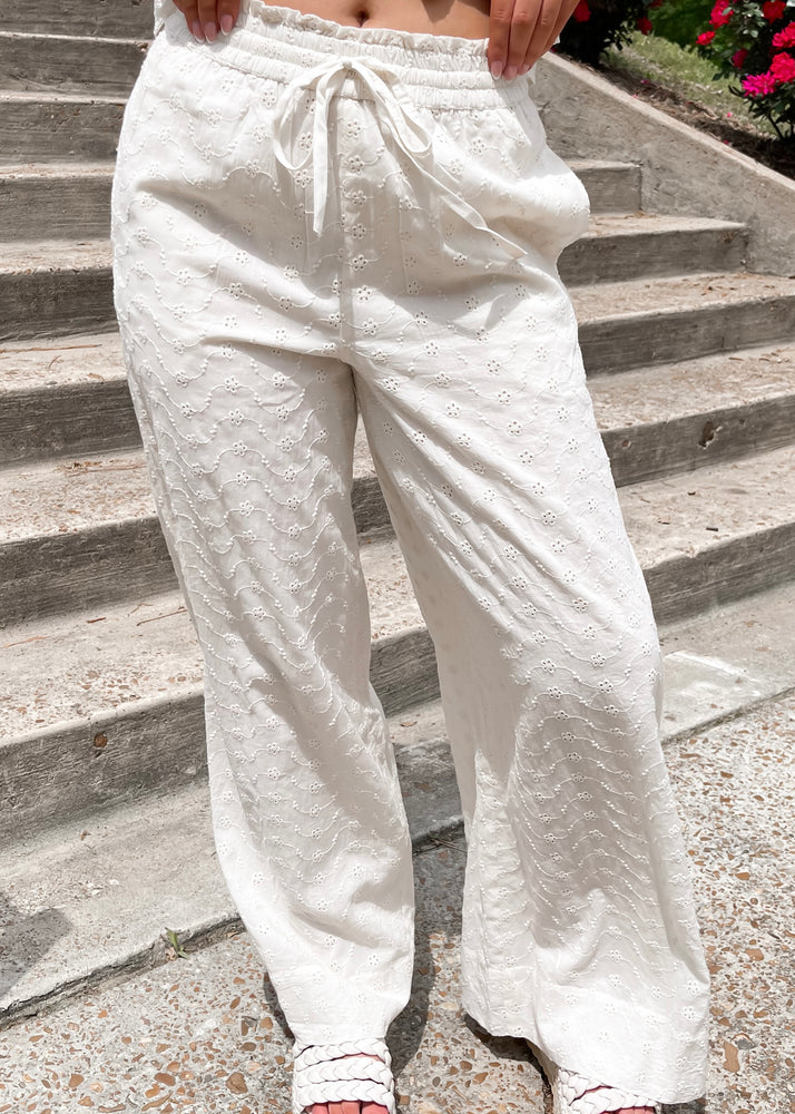 Bila77 Studio Eyelet Pant | Gardenia