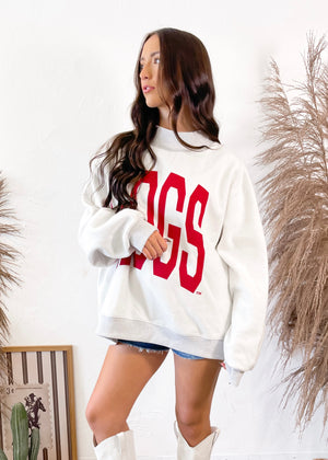 Livy Lu Hogs Tall Boy Gray Reversible Mock Neck Sweatshirt