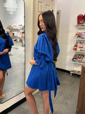 Sincerely Ours Cobalt Park Mini Dress