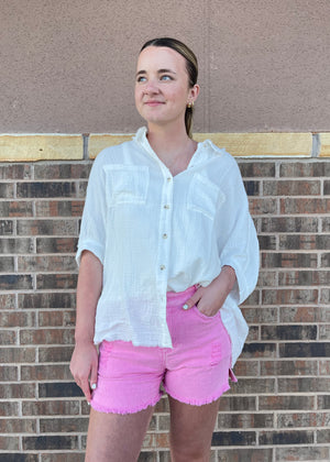 Summer Sorbet Gauze Button Down Top | Milk
