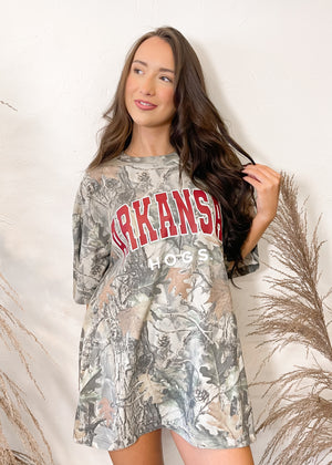 Livy Lu Arkansas Razorbacks Filled Gault Camouflage Tee | OG