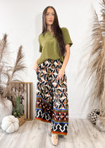 Retro Bloom Work to Casual Pants | Black Mix