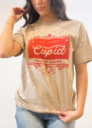 Go Home Cupid Tan Bleached Tee