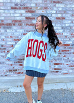 Livy Lu Hogs Tall Boy Gray Reversible Mock Neck Sweatshirt