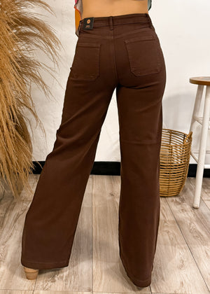 JBD Mini Patch Pocket Wide Leg Jean | Brown