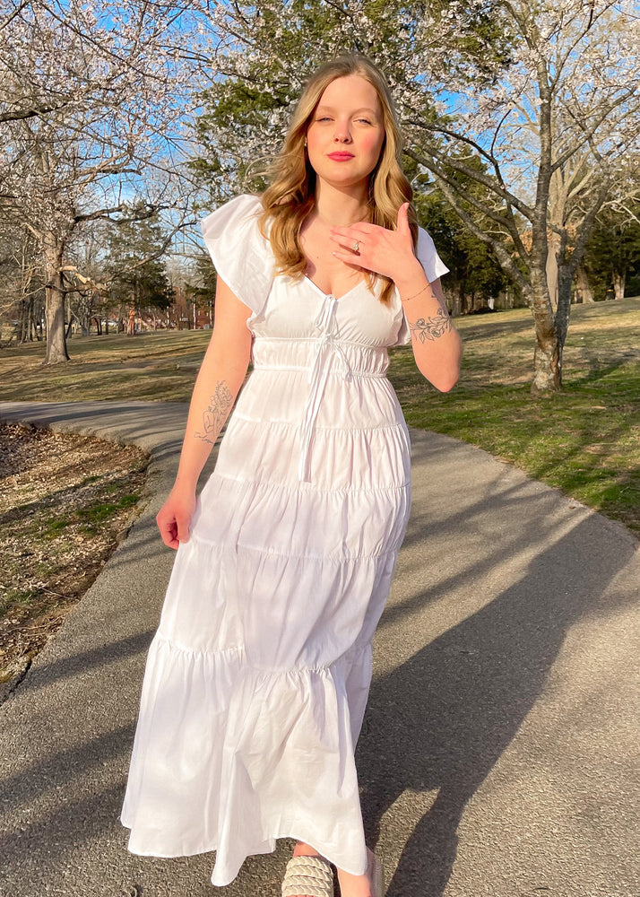 Blossoming Love Maxi Dress | White