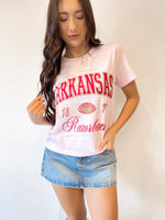Livy Lu Arkansas Razorbacks Wave Arch Ellie Perfect Tee | Pink