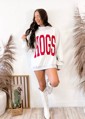 Livy Lu Hogs Tall Boy Gray Reversible Mock Neck Sweatshirt