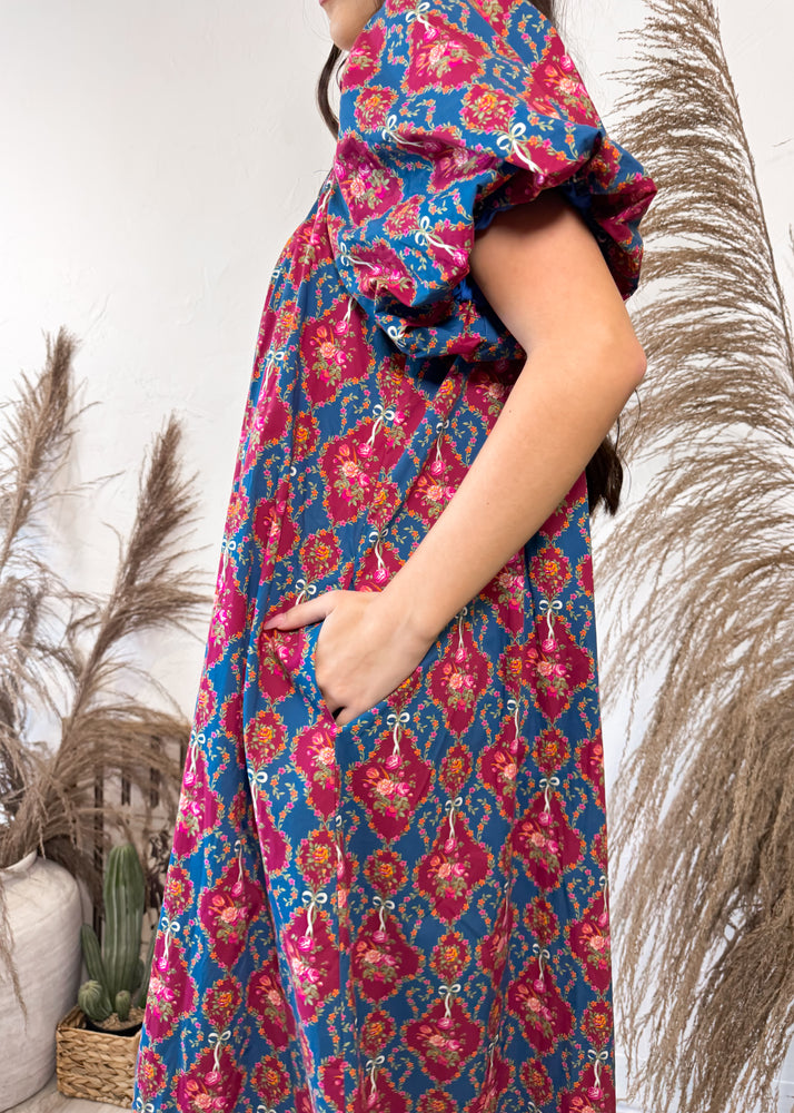 Harvest Bloom Maxi Dress | Teal