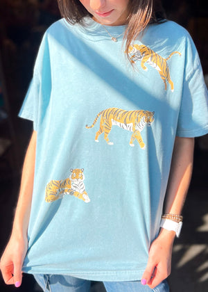 
            
                Load image into Gallery viewer, Easy Tiger Mineral Wash Tee | Dusty Blue
            
        