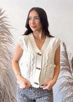 FRNCH Medea Knitted Vest | Creme