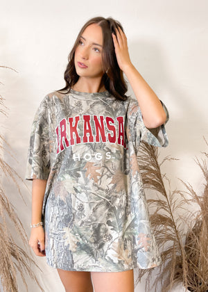 Livy Lu Arkansas Razorbacks Filled Gault Camouflage Tee | OG