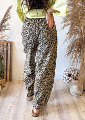 Thrill Seeker Leopard Barrel Jean