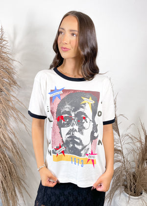 Daydreamer Elton Jogn 1973 Pop Art Oversized Ranger Tee | Vintage white