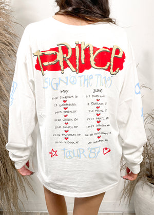 Daydreamer Prince Sign Of The Times Merch Long Sleeve | Vintage White