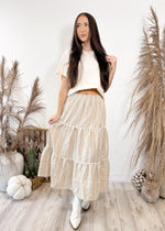 Pumpkin Patch Gingham Midi Skirt | Mocha