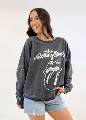 Recycled Karma the Rolling Stones Sweatshirt | Black