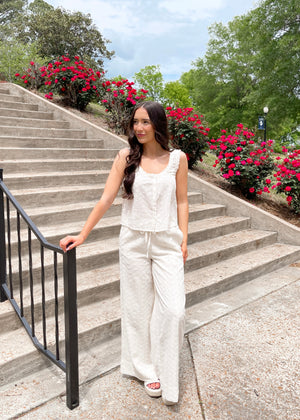 Bila77 Studio Eyelet Pant | Gardenia