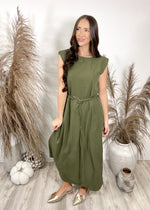 Olive Affair Dress with Belt | Olive