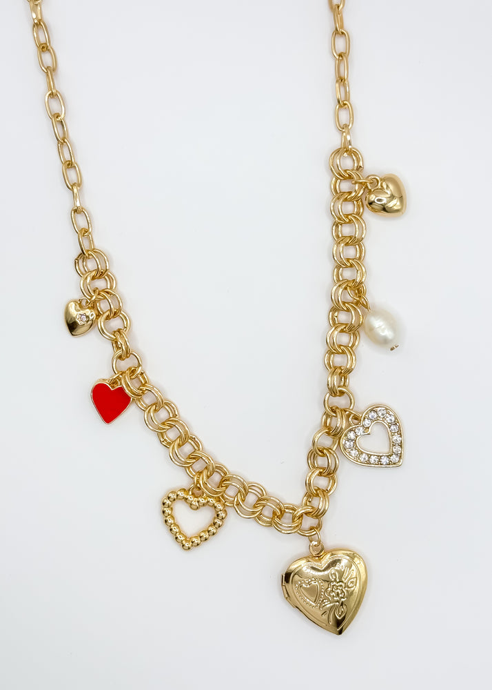 Red Heart Charm Necklace