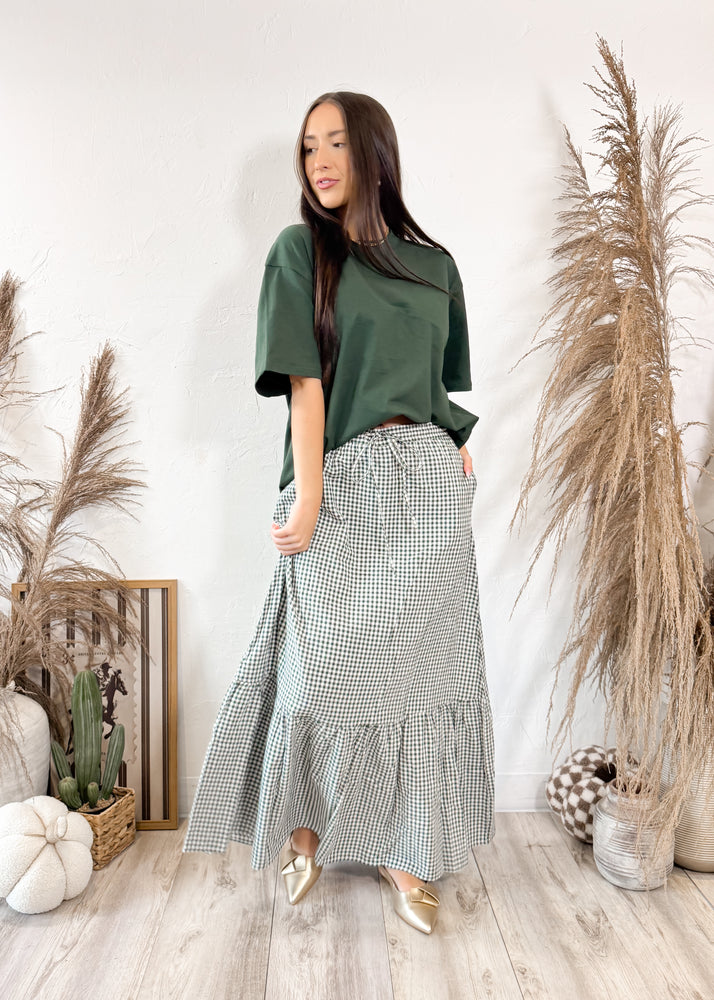 The Elorea Gingham Skirt | Forest