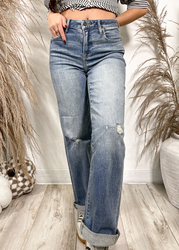 HIDDEN ELLA CUFFED JEANS | DARK