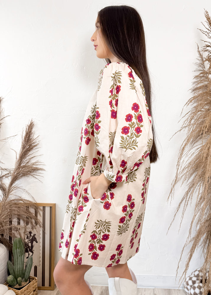 Cider Dahlia Floral Dress