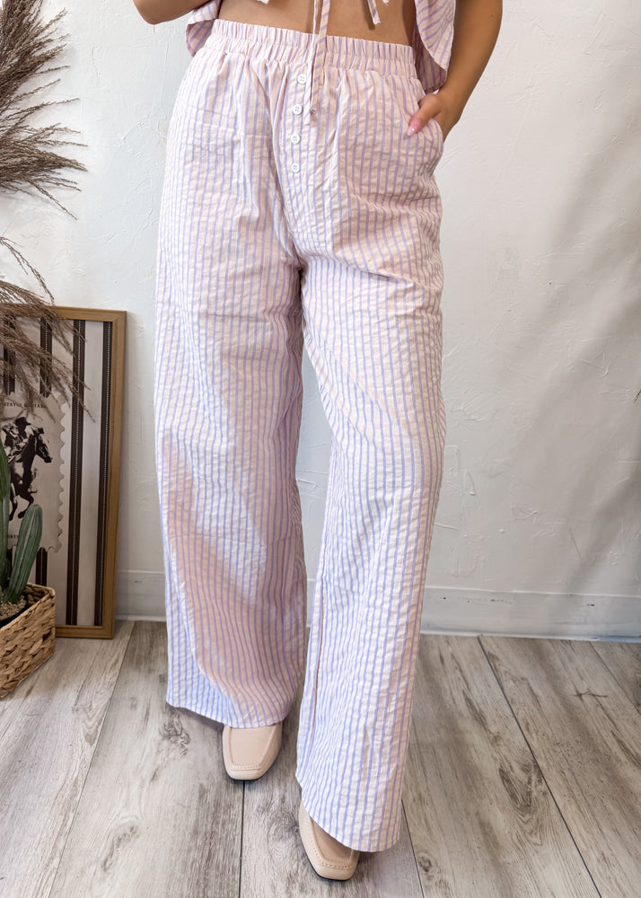 Sunday Striped Wide-Leg Pant | Pink
