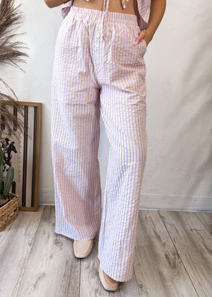 Sunday Striped Wide-Leg Pant | Pink
