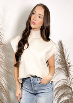 Harvest Honey Mock Neck Sweater Top| Oatmeal
