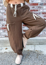 Cinnamon Roll Striped Jogger Pant | Brown