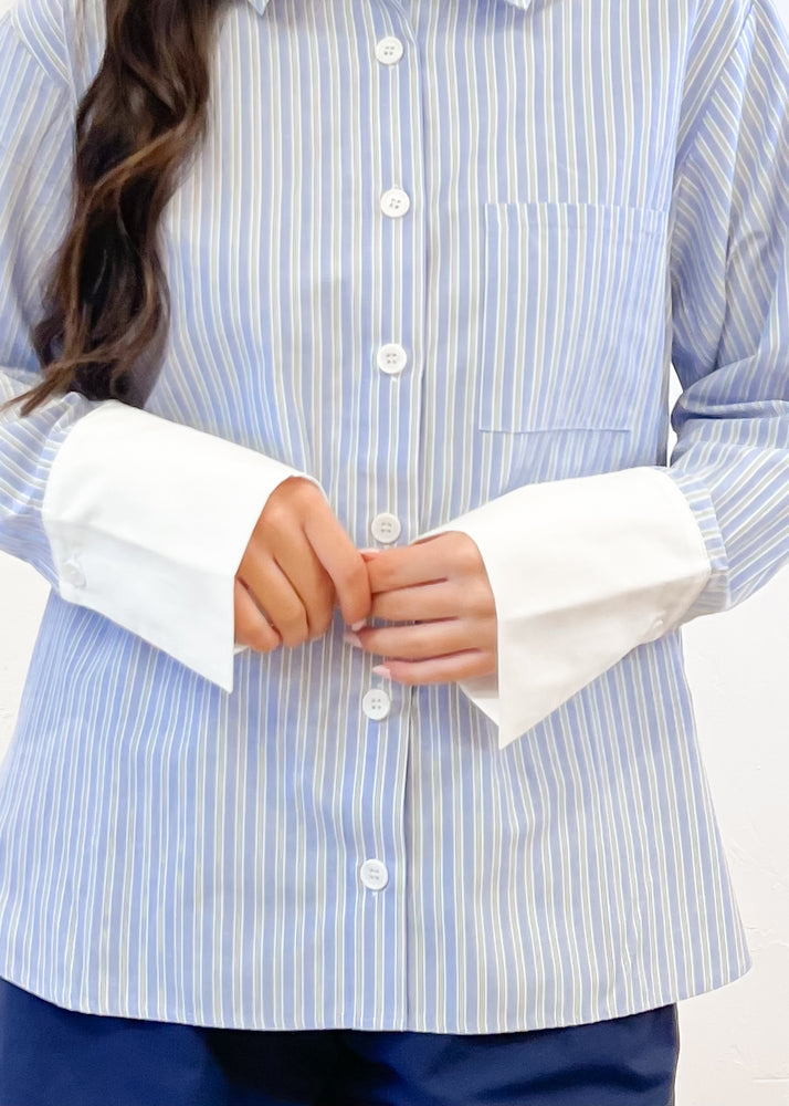 Charming Stripe Button Up | Blue