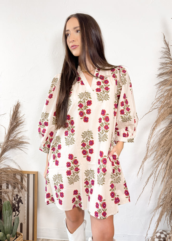 Cider Dahlia Floral Dress