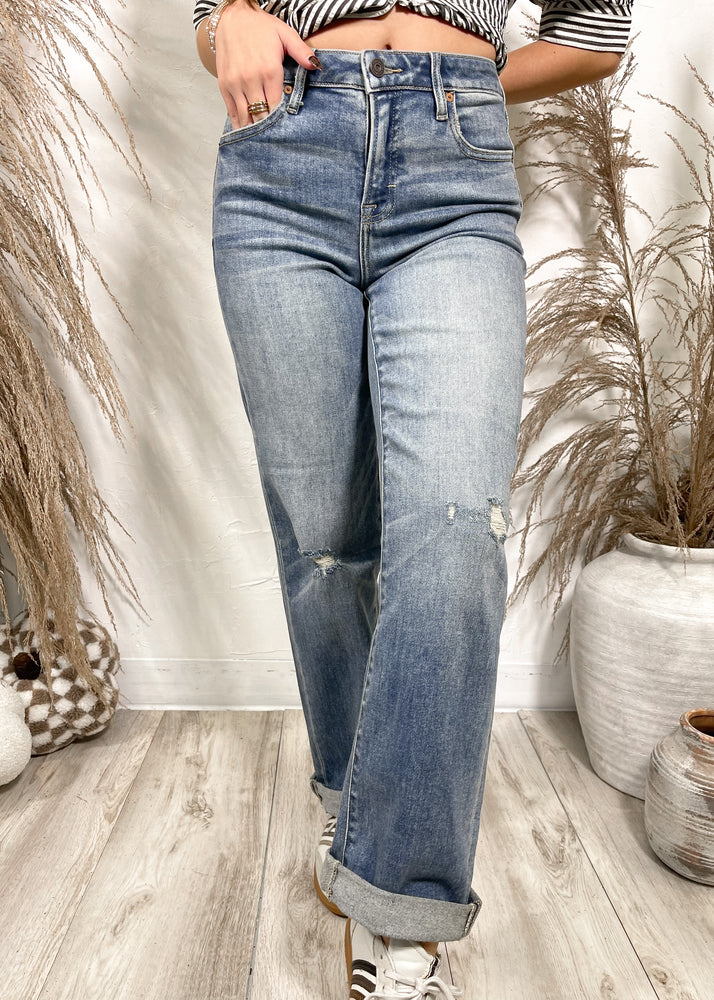 HIDDEN ELLA CUFFED JEANS | DARK