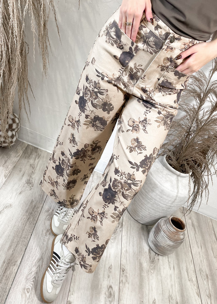 Fireside Muse Floral Pants | Taupe